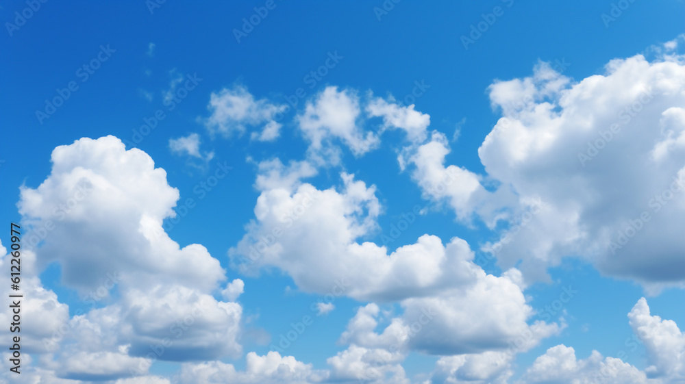 blue sky background with clouds. Generative AI blue sky background with clouds. Generative AI