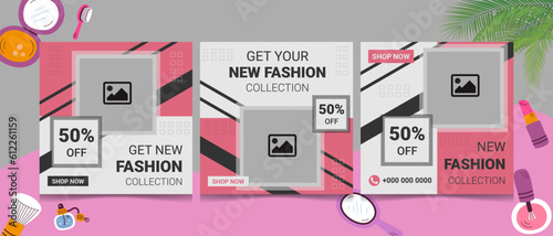 Get new fashion collection sale offer price only top 5 supper fashion business design element for sexy women free home delivery women only buy bundle package social media post idea template 2023.
