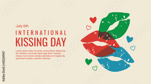 international kissing day banner template