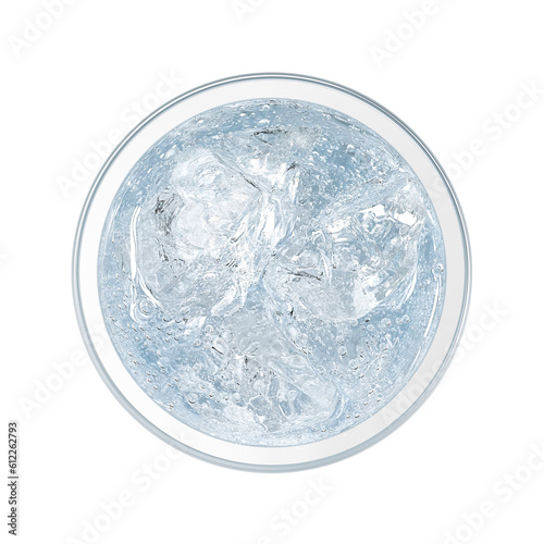 グラスに入った炭酸水のイラスト リアル