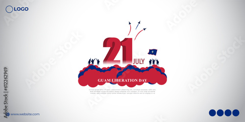 Vector illustration of Guam Liberation Day 21 July social media story feed mockup template