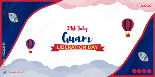 Vector illustration of Guam Liberation Day 21 July social media story feed mockup template