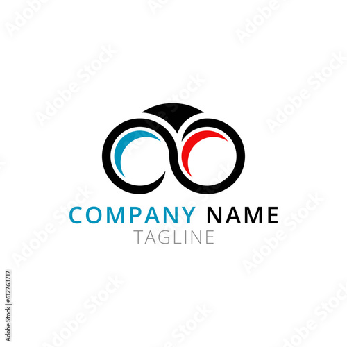 infinity binoculars logo templates isolated white background