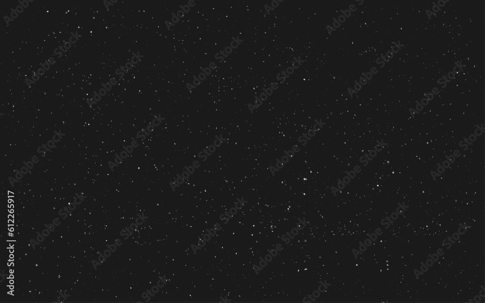 Starry Night Sky with a lot of Stars Background. Snowfall on a black background. 