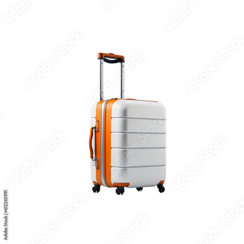Isolated White trolly luggae bag