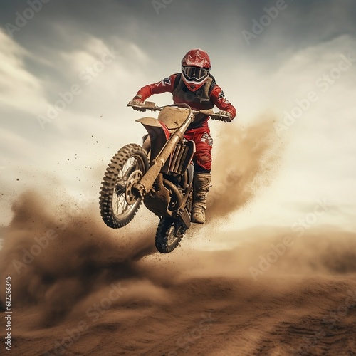 Motocross Rider on a Motorcycle © MADNI