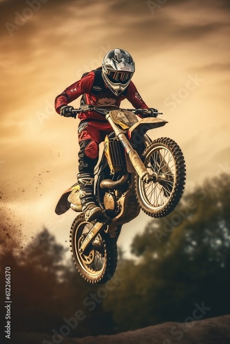 Motocross Rider on a Motorcycle © MADNI