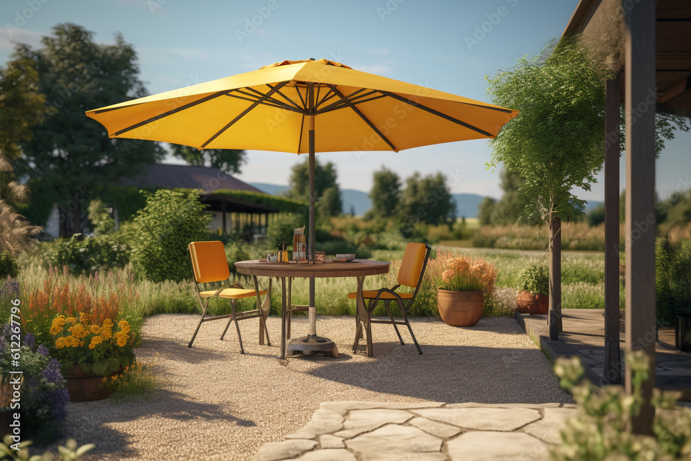 Terrace with Parasol