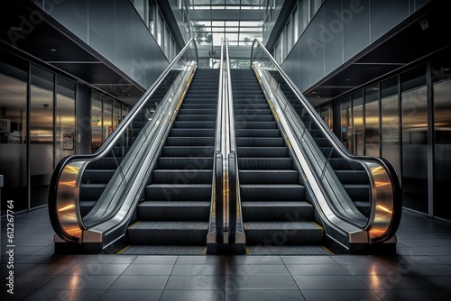 Modern escalator mall. Generate Ai