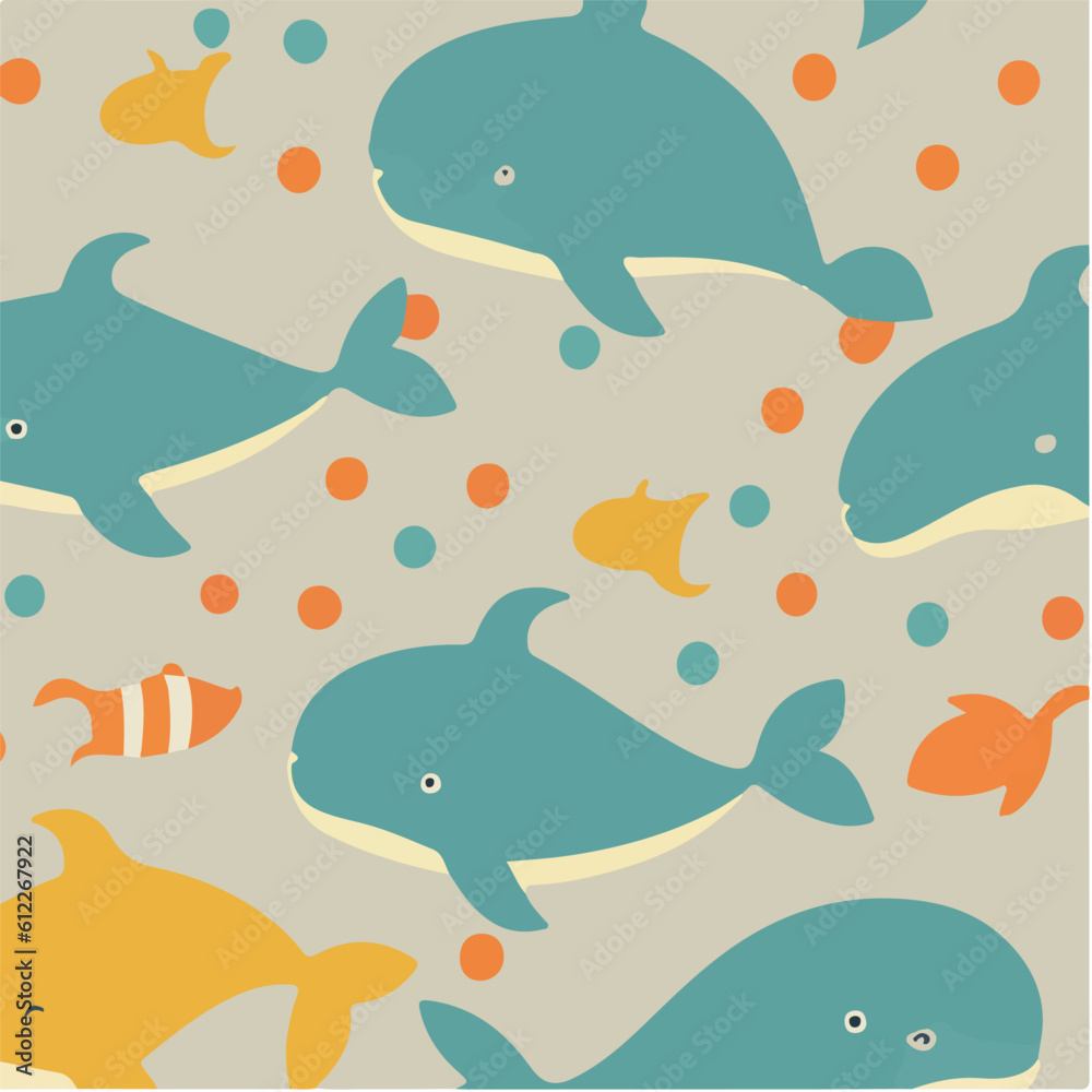 cute simple dolphin pattern, cartoon, minimal, decorate blankets, carpets, for kids, theme print design
