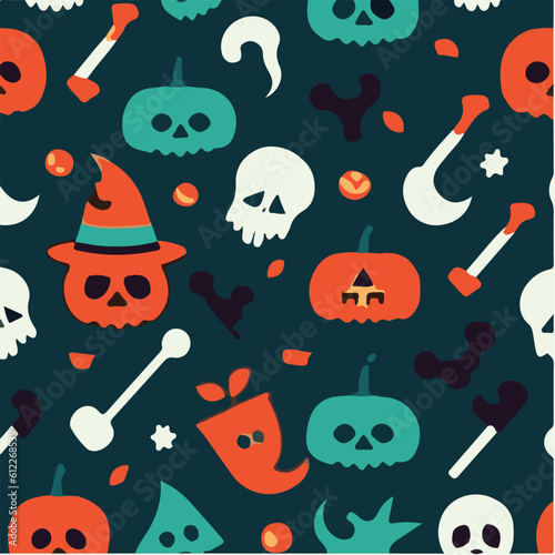 cute simple halloween pattern, cartoon, minimal, decorate blankets, carpets, for kids, theme print design
