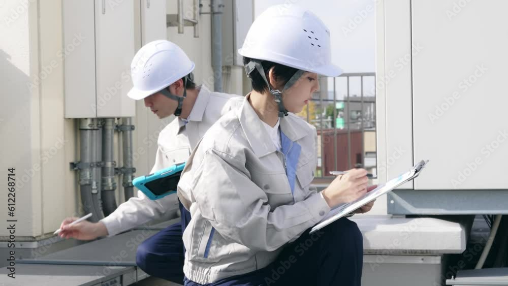 Group of technicians inspecting the plumbing. Equipment maintenance. Group of technicians inspecting the plumbing. Equipment maintenance.