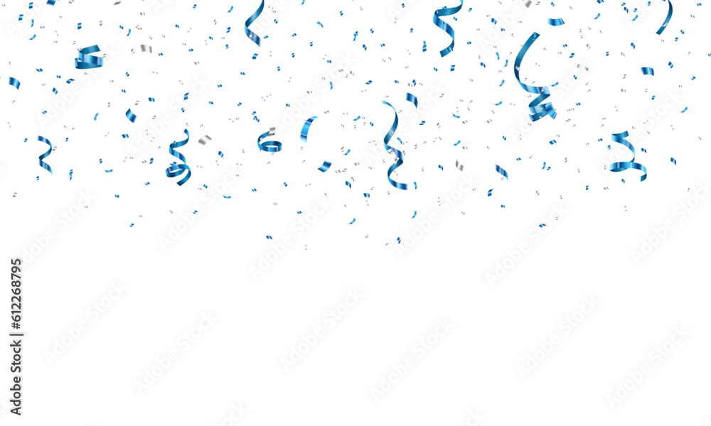 Falling confetti isolated on a white background. Vector template for your holiday, party, festival or birthday.