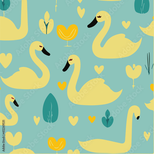 cute simple swan pattern, cartoon, minimal, decorate blankets, carpets, for kids, theme print design 