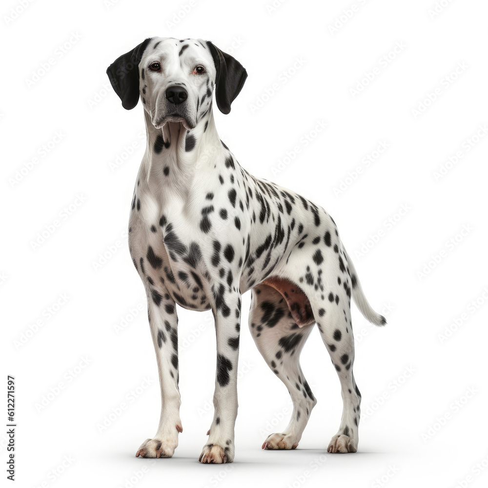 dalmatian dog isolated on a white background, ai generative