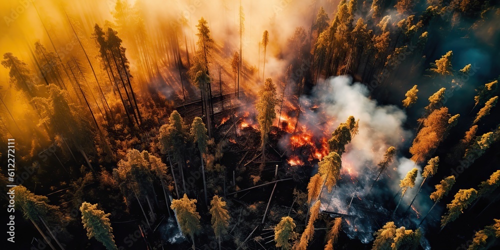 AI Generated. AI Generative. Canada american forest tree global fire burn danger. Firefighter team work strong work. Graphic Art AI Generated. AI Generative. Canada american forest tree global fire burn danger. Firefighter team work strong work. Graphic Art