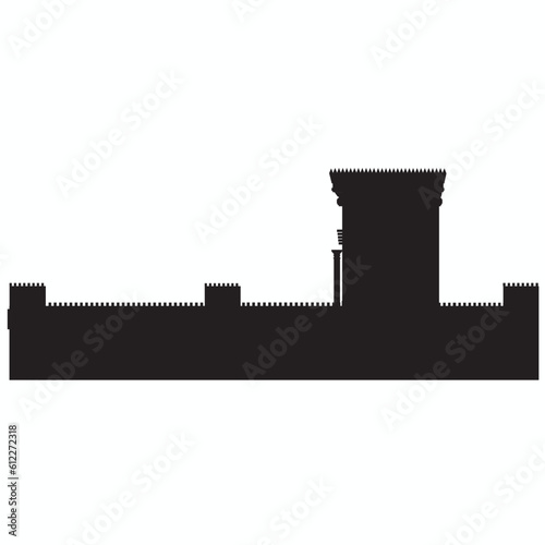 The Jewish Holy Temple in Jerusalem. Black vector silhouette.
on a white background. isolated.