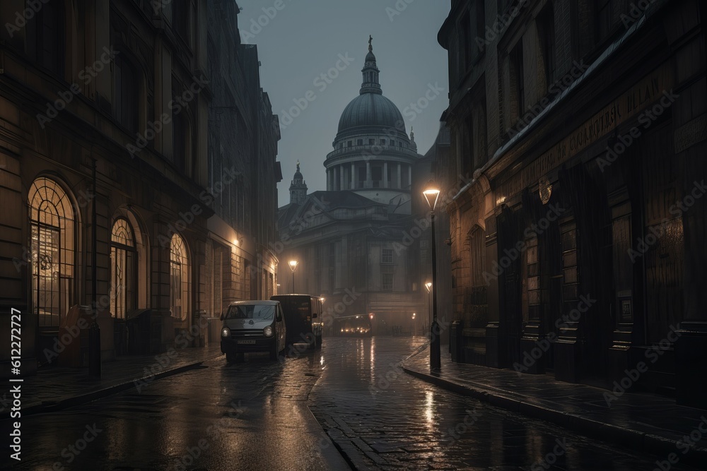 Night london street. Generate Ai