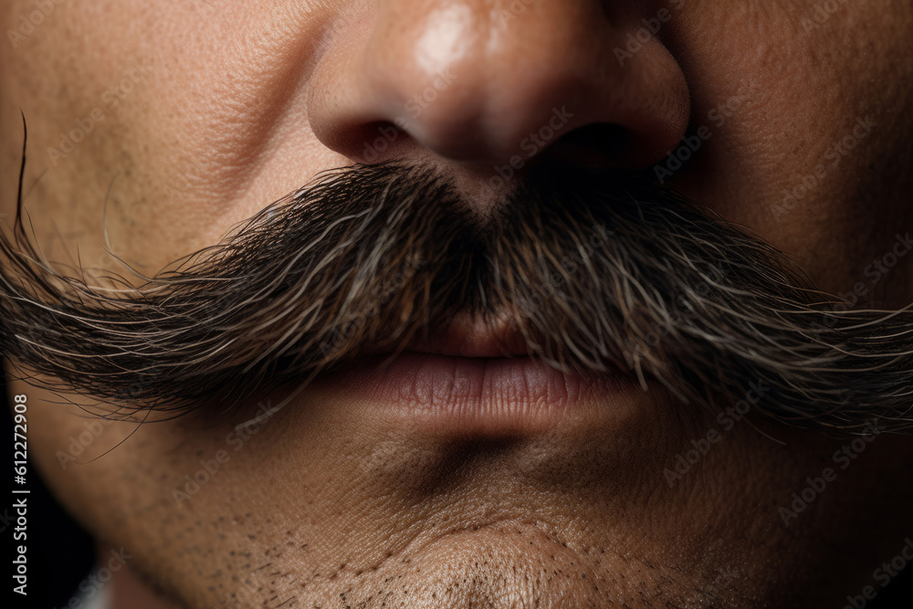 Fototapeta premium close up of a man with a mustache. Generative ai