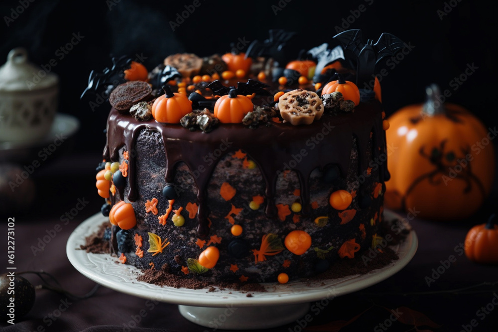 Halloween birthday cake, Generative AI