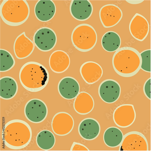 cute simple cantaloupe pattern, cartoon, minimal, decorate blankets, carpets, for kids, theme print design
