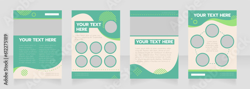 Career green wavy blank brochure layout design. Project info. Vertical poster template set with empty copy space for text. Premade corporate reports collection. Editable flyer paper pages