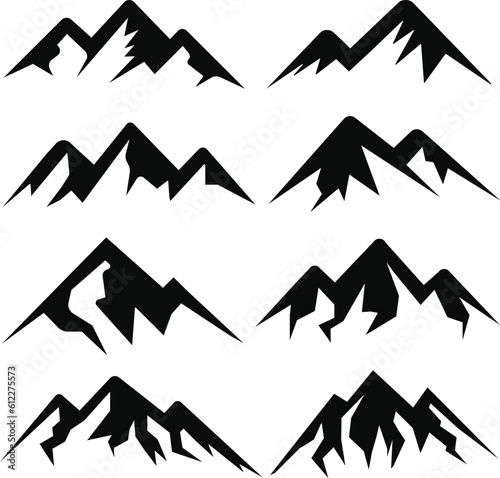 Mountain Silhouette, peak Silhouette, travel logo with mountain vector