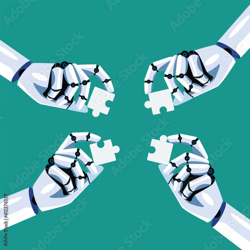 AI robots insert jigsaw pieces together