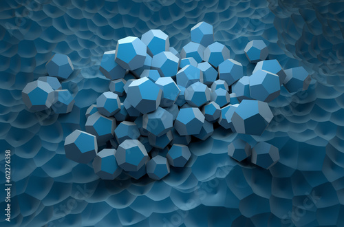 Foto Gas hydrate crystals - isometric view 3d illustration
