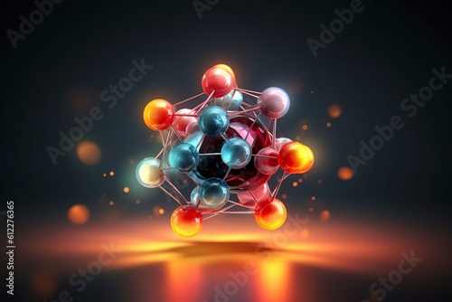 illustration, atom, molecular chemistry, physical science, generative ai