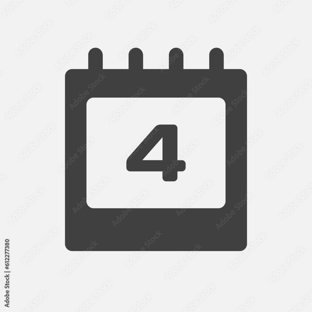 Icon page calendar day - number 4 Icon page calendar day - number 4