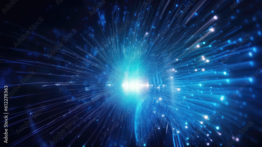 Naklejka premium Cardano ADA light streaks as cryptocurrency concept (Generative AI)