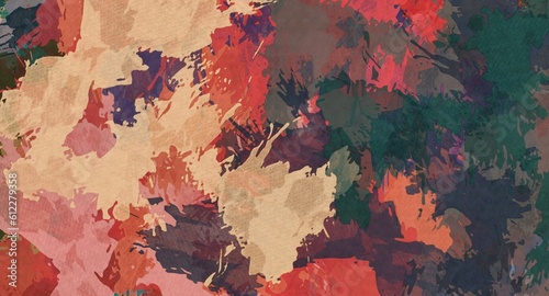 Obraz na płótnie Abstract Grunge Background Graphic Watercolor Stylization on Textured Canvas of Chaetic Strokes of Paint Spots w salonie