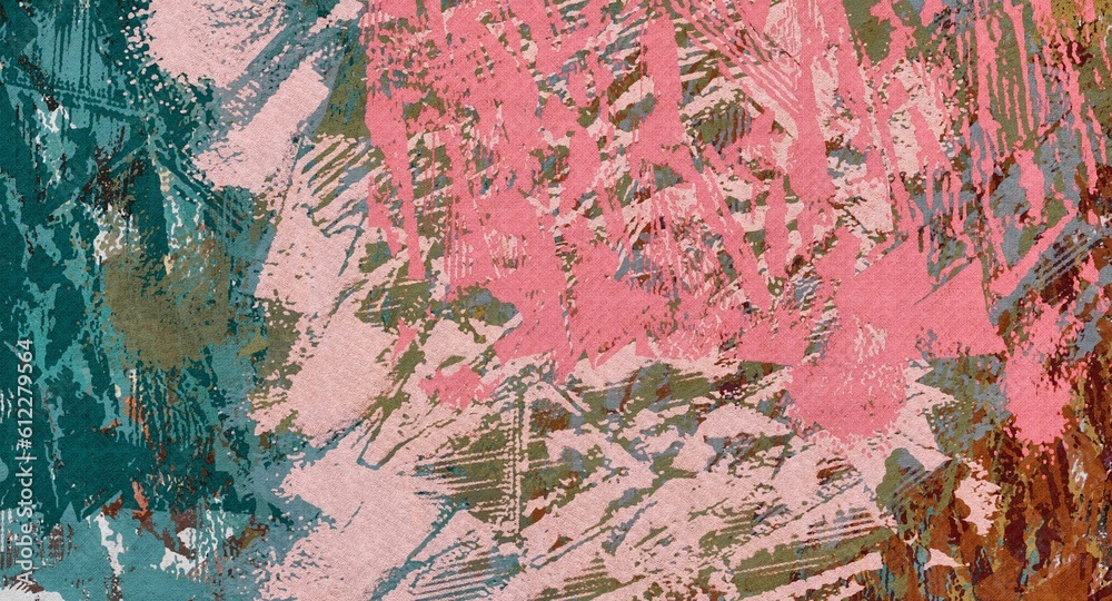 Abstract Grunge Background Graphic Watercolor Stylization on Textured Canvas of Chaetic Strokes of Paint Spots