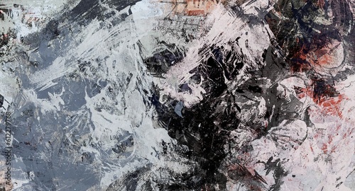 Obraz na płótnie Abstract Grunge Background Graphic Watercolor Stylization on Textured Canvas of Chaetic Strokes of Paint Spots w salonie