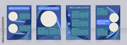 Youth sports camp promotional blank brochure layout design. Vertical poster template set with empty copy space for text. Premade corporate reports collection. Editable flyer paper pages