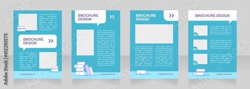 Admission to primary school blank brochure layout design. Enrolling kids. Vertical poster template set with empty copy space for text. Premade corporate reports collection. Editable flyer paper pages