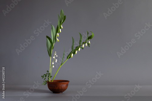 Simple composition with meadow flowers. Minimalism.