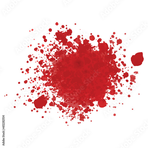 Blood splashes isolated on a white background. Blood splatters vector graphic element.