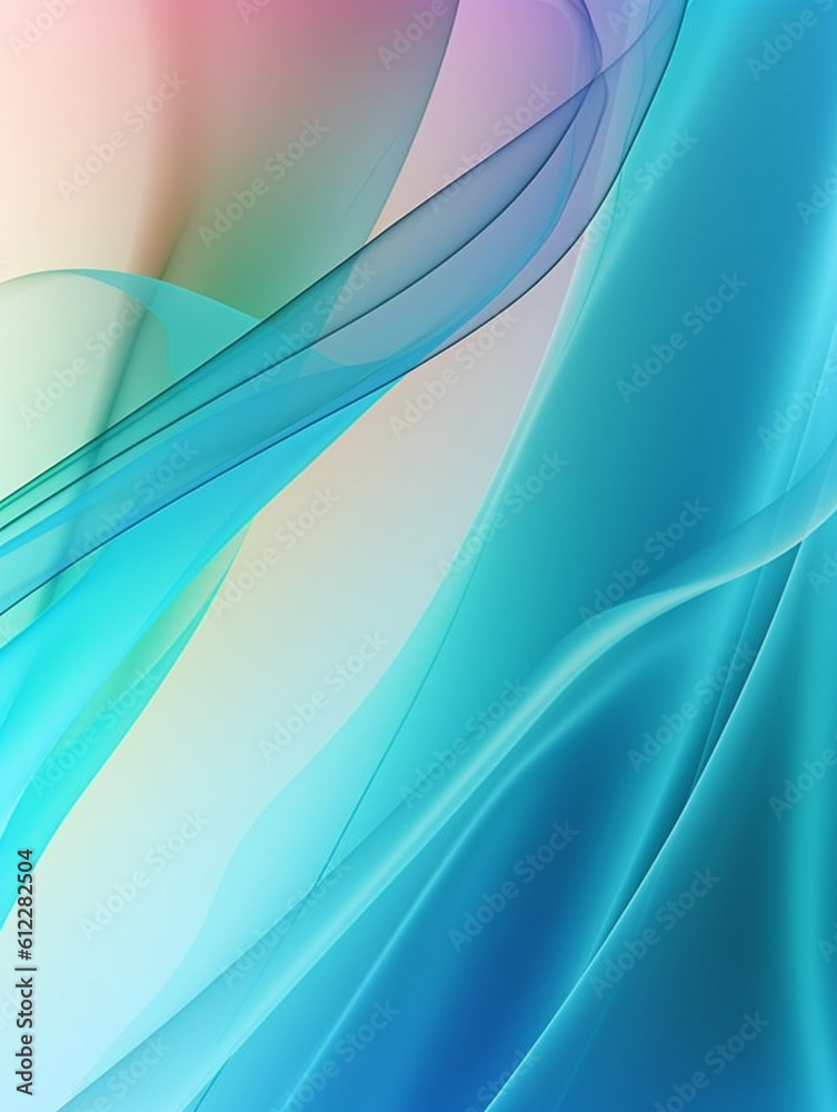 Obraz premium Blue wavy gradient soft fabric texture abstract background. Created with Generative AI technology