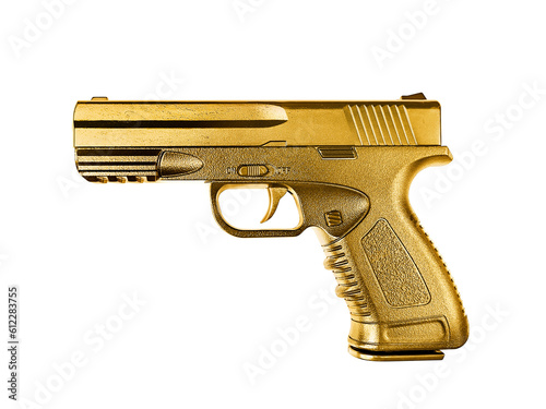 Obraz na plátně gun gold metal transparent background