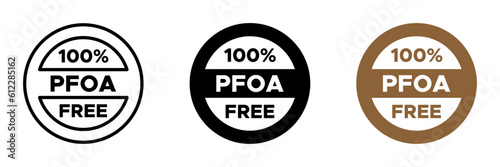 PFOA free vector illustrations. Perfluorooctanoic acid label signs