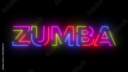 Zumba colored text. Laser vintage effect. Infinite loopable