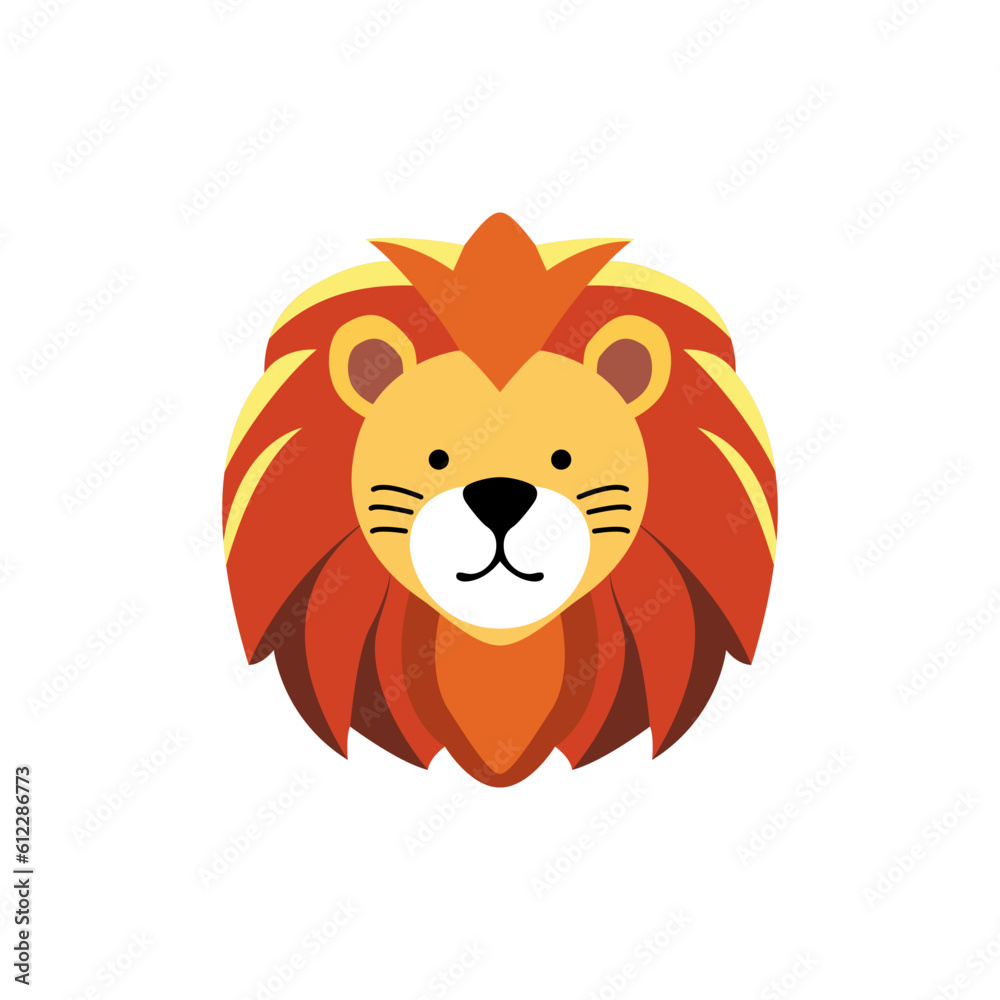 cute happy lion head cartoon animal logo vector illustration template design cute happy lion head cartoon animal logo vector illustration template design