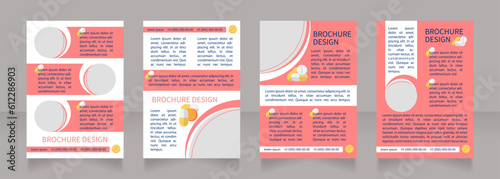 Oral contraceptives promotional blank brochure layout design. Vertical poster template set with empty copy space for text. Premade corporate reports collection. Editable flyer paper pages