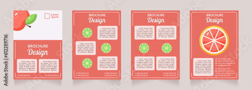 Vegetarian dieting and nutrition blank brochure layout design. Vertical poster template set with empty copy space for text. Premade corporate reports collection. Editable flyer paper pages