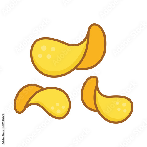 potato chip icon vector design template in white background