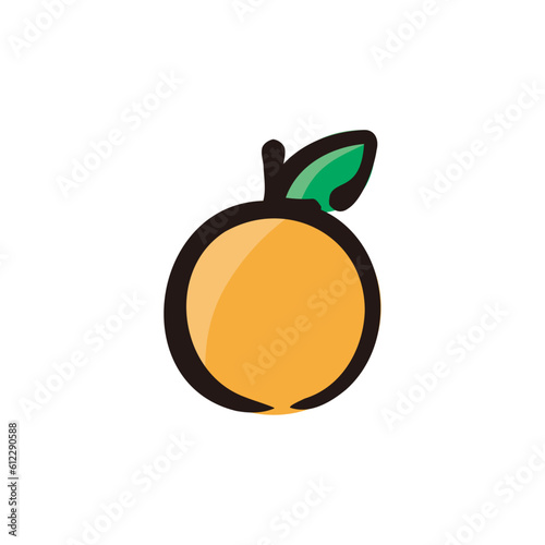 Mandarin orange - Chinese new year icon/illustration (Hand-drawn line, colored version)