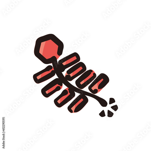 Firecracker - Chinese new year icon/illustration (Hand-drawn line, colored version)