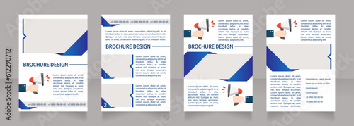 Searching employees through social media blank brochure layout design. Vertical poster template set with empty copy space for text. Premade corporate reports collection. Editable flyer 4 paper pages